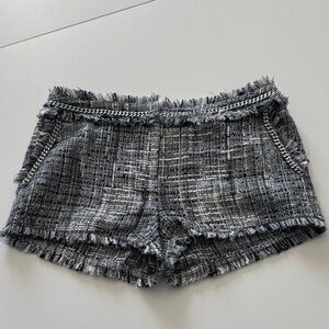 Rachel Zoe Black and Gray Tweed High Waist Shorts